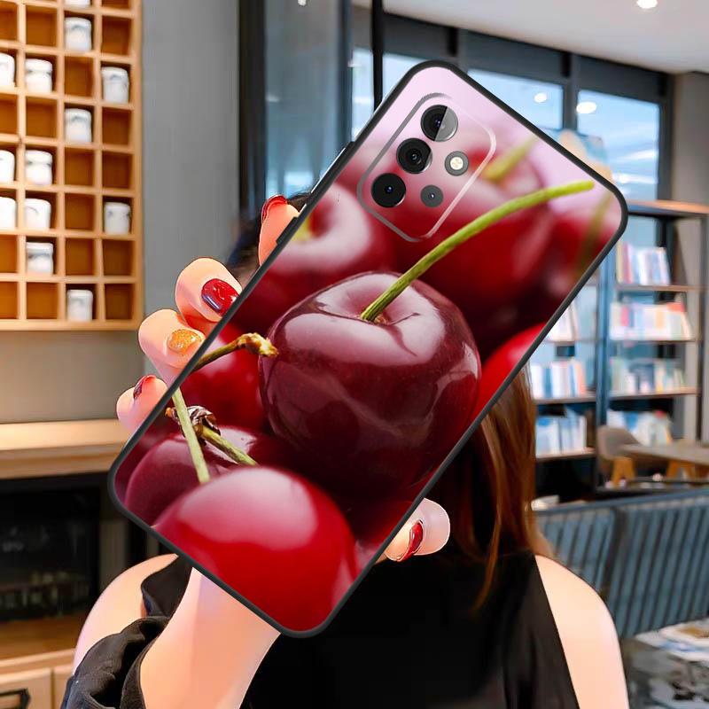 Летний чехол с красной вишней для Samsung Galaxy A06 A05 A16 A26 A36 A56 A53 A32 A52 A33 A13 A55 A35 A15 A14 A34 A54