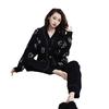 Velvet Autumn Winter New Long Sleeve Pajamas Homewear Sweater Sleep Pants Thickened Fleece Cardigan Set Outerwear