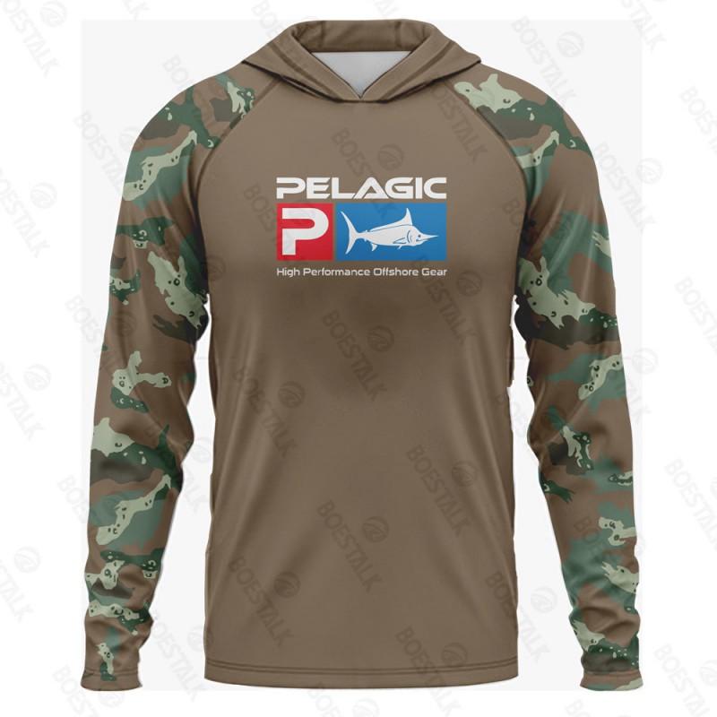 Мужской рыболовный костюм PELAGIC с длинным рукавом, капюшоном и защитой от УФ-излучения UPF50+ Luya