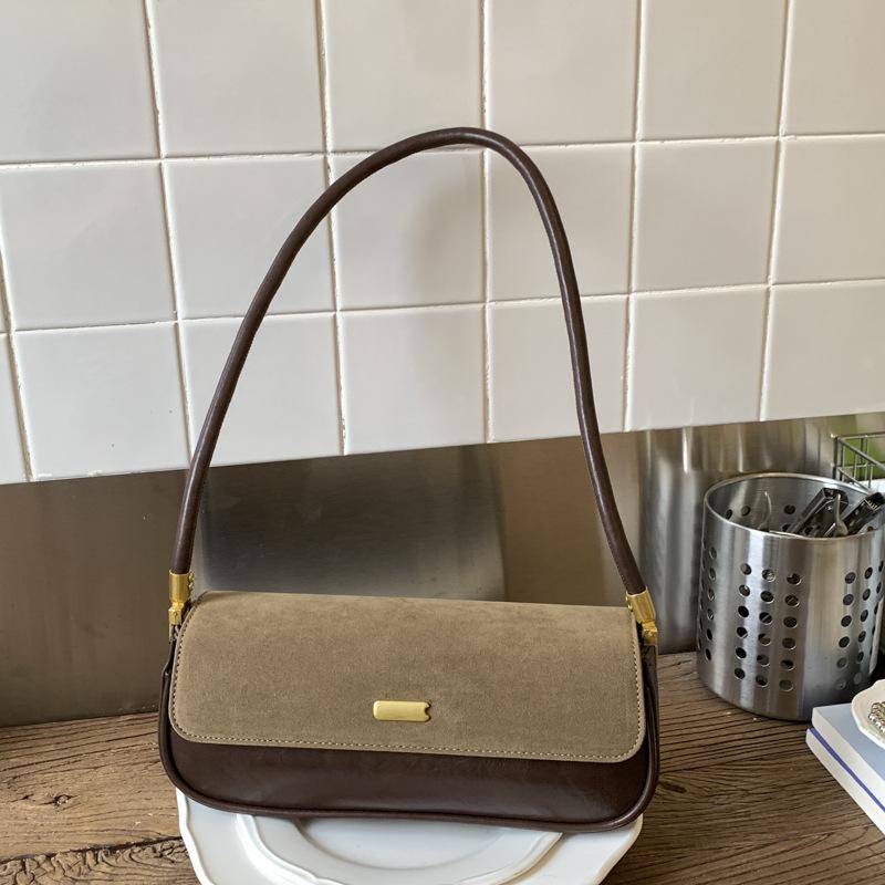 Сумка большой вместимости женская осенне-зимняя универсальная 2025 новая простая корейская версия нишевый дизайн одно плечо сумка-подмышка метод палка сумка