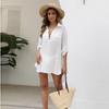 European & American Hot-selling Sun Protection Bikini Cover-up: Early Autumn Beach Style Loose Shirt