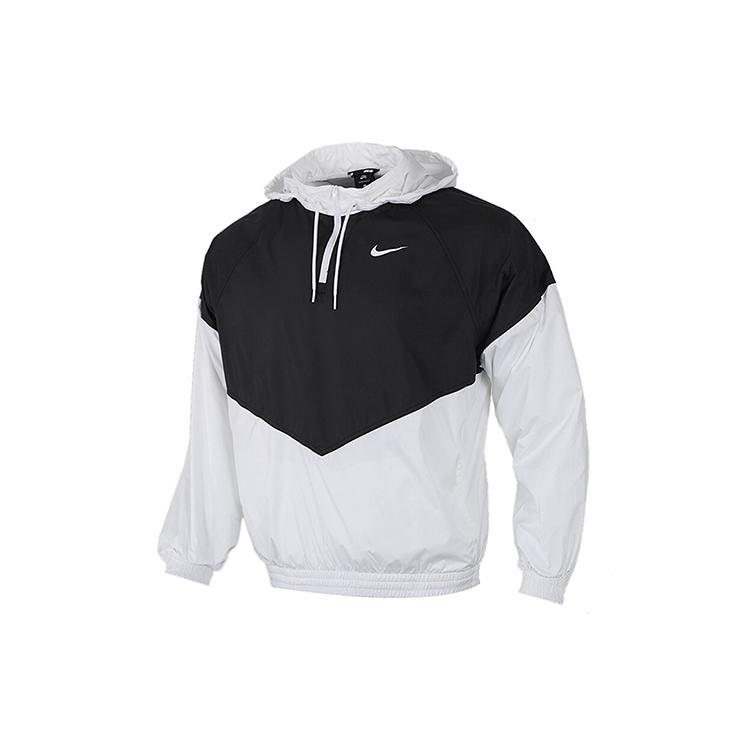 Nike Ветровки Мужские Черно-белые С капюшоном Умеренные BV0980-010