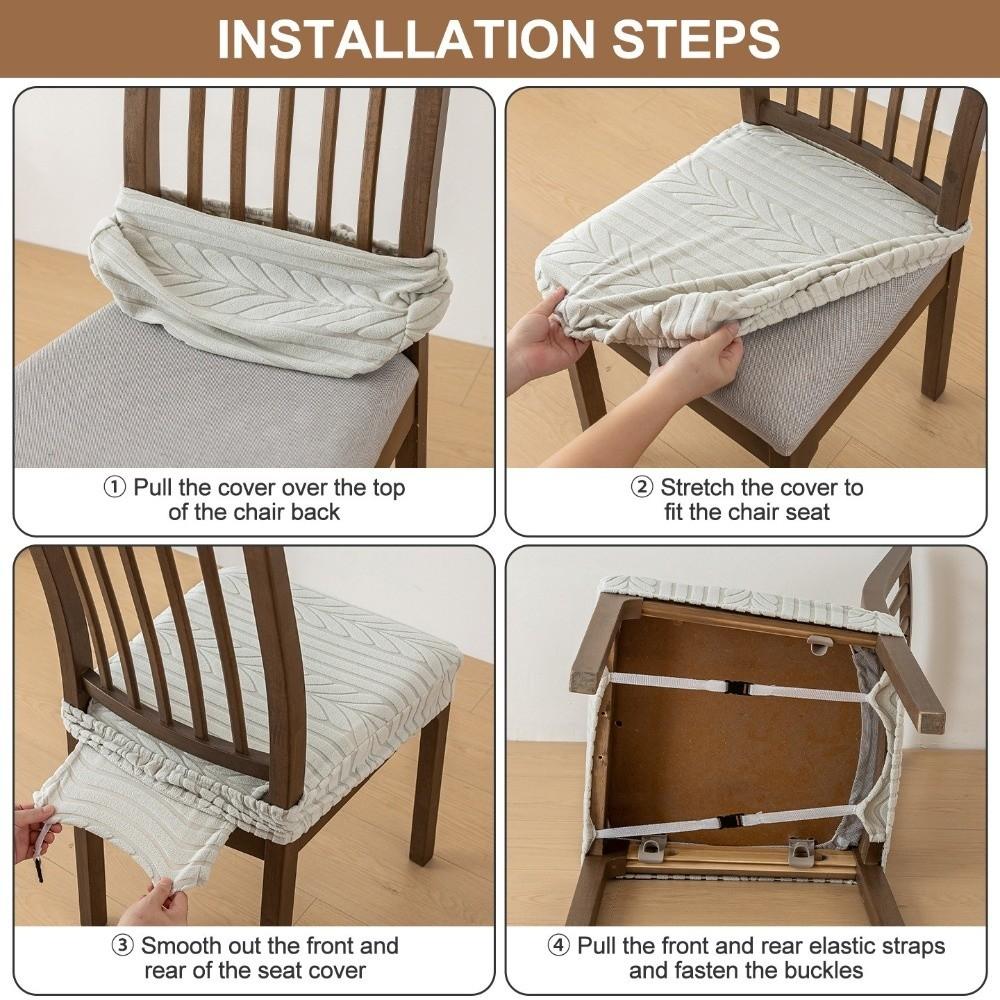 Soft Jacquard Chair Slipcover Anti-dirty Seat Cover Modern Chair Cushion Cover Restaurant