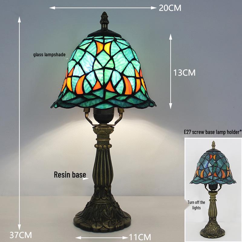 Tiffany Vintage Stained Glass Table Lamp for Bedside or Cafe