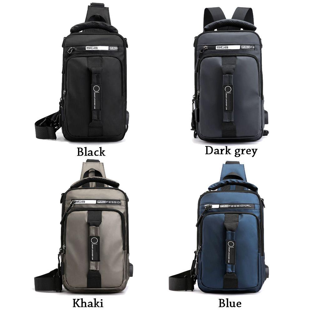 Anti-theft Chest Shoulder Bag Men's Sling Crossbody Bag Messenger Backpack USB Port Bag