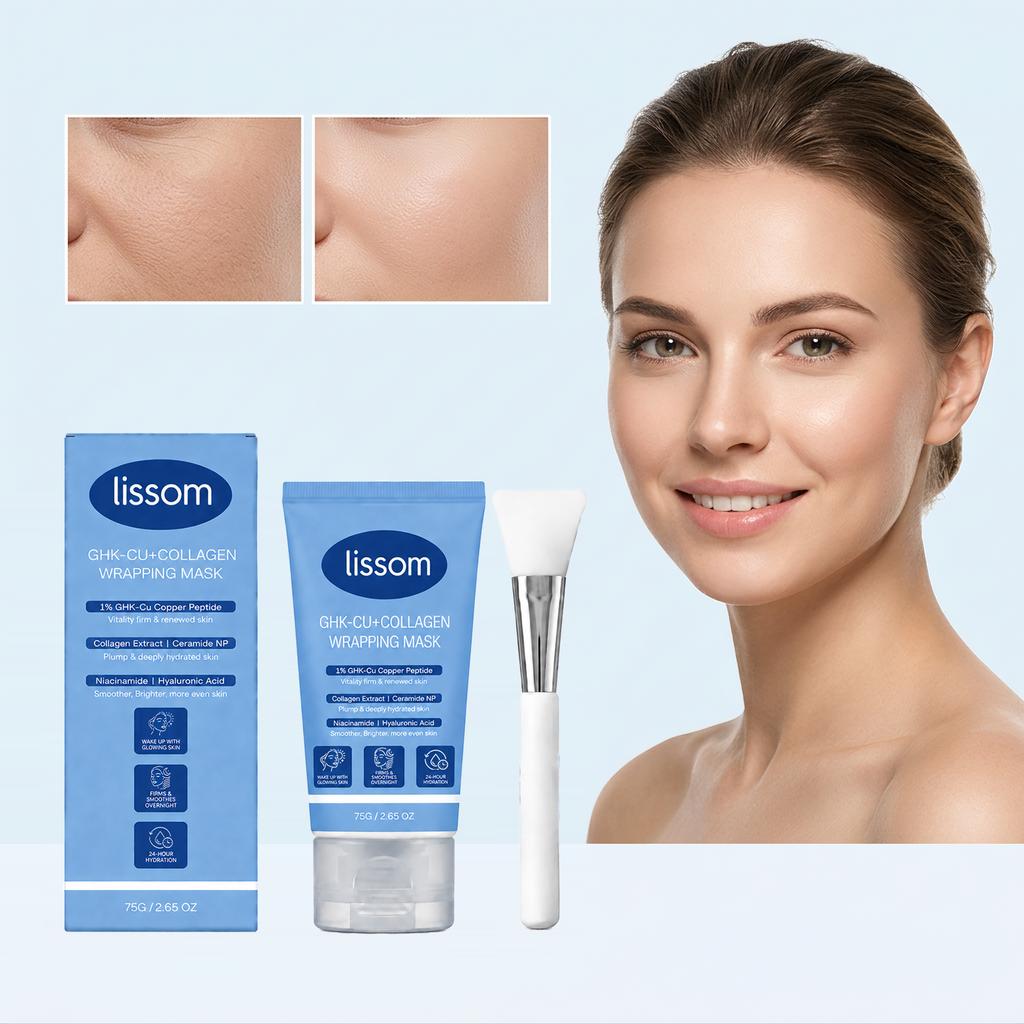 Lissom GHK-CU+Collagen Wrapping Mask with Tripeptide-1, Niacinamide, Hyaluronic Acid, 75g