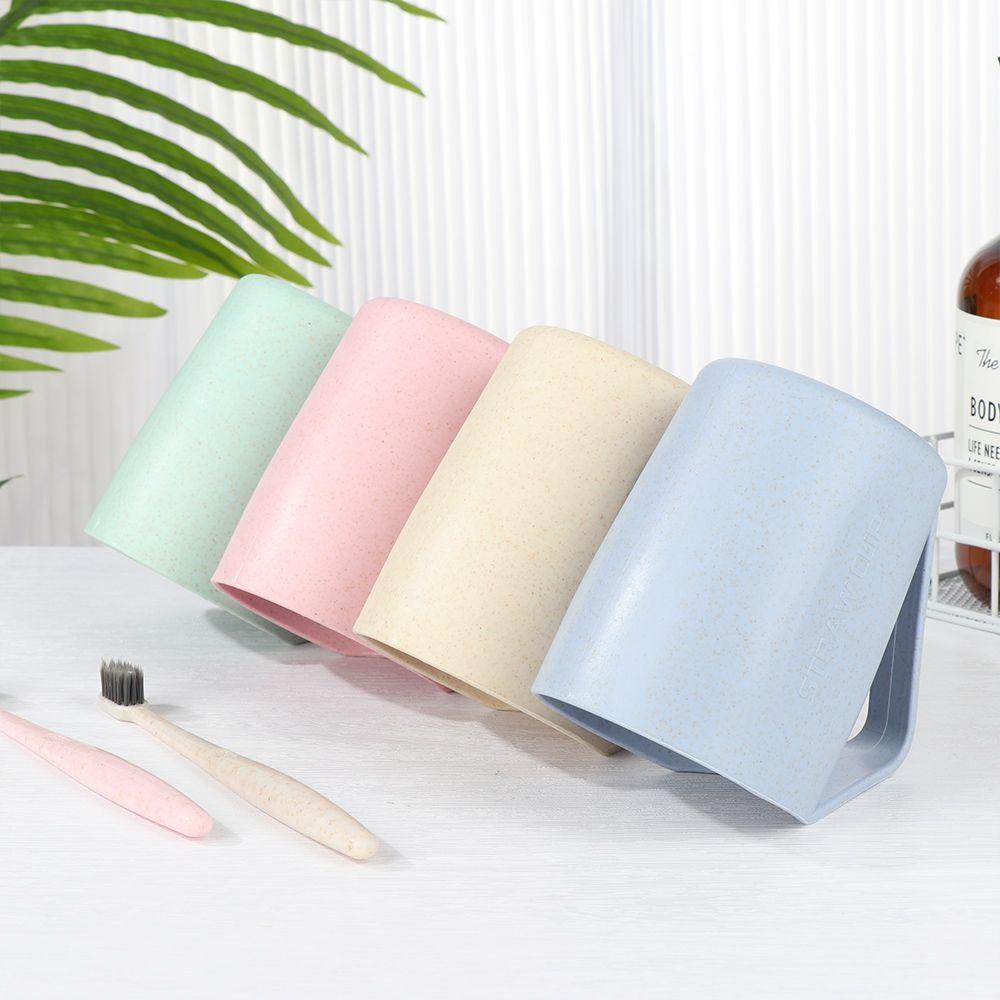Travel Toothbrush Brushing Cup Mouthwash Water Mug Wheat Straw Tumblers Mug Cup Plastic Cup