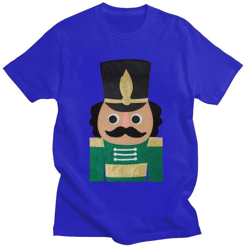Custom Mens Christmas Nutcracker Cartoon Soldier Toy T Shirts Short Sleeve Cotton Tshirt Leisure Tees Loose Fit Clothes