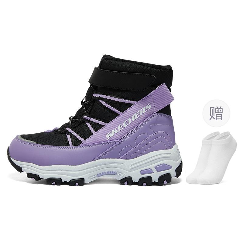 (GS) Зимние удобные ботинки Skechers 'Черно-фиолетовые' Детские 664200L-BKLV