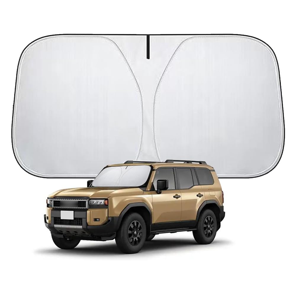 Лобовое стекло Toyota Land Cruiser 250, совместимое с Toyota Land Cruiser, солнцезащитный экран, устойчивый к высоким температурам и УФ-излучению, с сумкой для хранения салона автомобиля, 2024-настоящее время