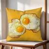 Food Fried Egg Pizza Cushion Cover Natural Linen Organic Fabric DoubleSided Printing Couch Pillow Covers Home Decor Gift