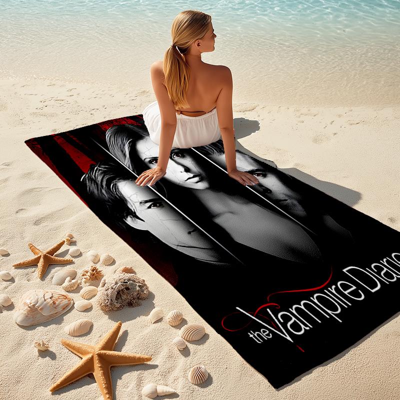 1pc The Vampire Diaries2 Beach Towel, Comfortable and Thick, and Swimming/Bath/Picnic/Camping Towel, Suitable for Seaside Beaches
