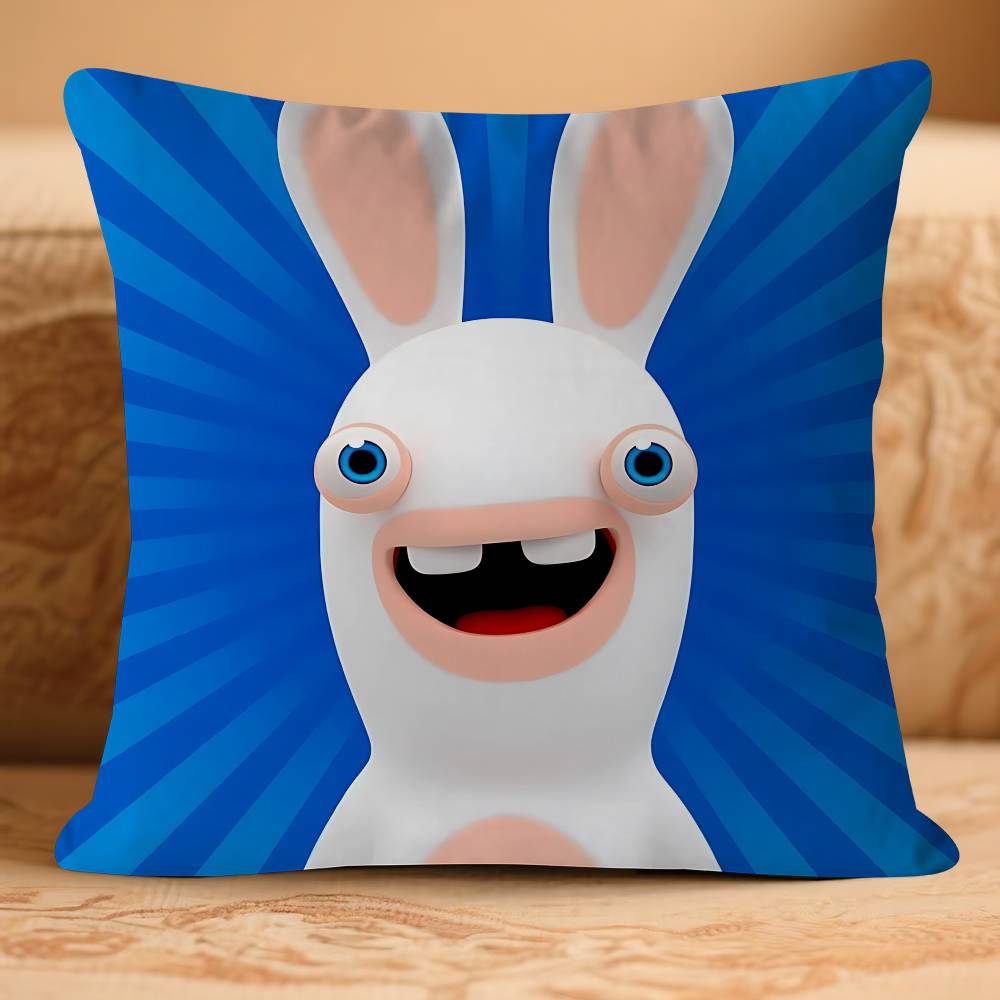 МИЛЫЙ Мультяшный I-InvasionS Rabbids Наволочка Съемный Моющийся Чехол на Подушку – Всесезонный Мягкий Лен