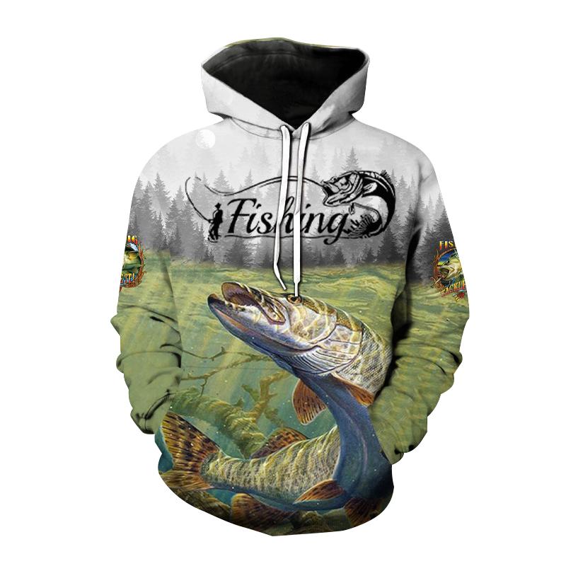 Толстовка с капюшоном Wild Fish Pattern для мужчин, 3D-печать, охота, рыбалка, энтузиаст, толстовка, мужская и женская, больших размеров, топ Sudaderas
