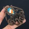 Multi Copper Spiny Oyster Octopus Shape Gemstone Pure Copper Wire Wrapped Handmade Pendant Jewelry