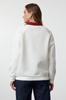 Women's Fashionable Stylish Sweatshirt Ecru Embroidered Oversize Gneish Mold Thick Inside Fleece Knitted Sweatshirt