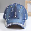 Hat Women's Fashion Versatile Rhinestone Butterfly Cap Spring and Summer Sunscreen Sun Hat Women's Diamond Baseball Cap