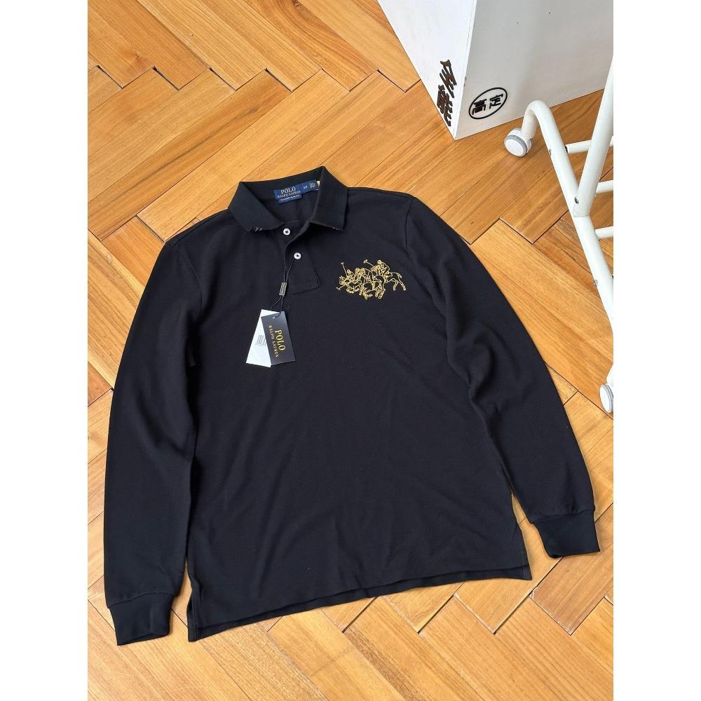 Футболка поло с длинным рукавом из чистого хлопка, повседневный классический стиль, весна-осень, новинка