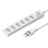 Power Strip, Fire and Dust Prevention Shutter, Centralized Switch, Swing Plug, 2-Pin X 6 Outlets (10m), White, TAP-TSH610SWN