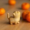 Small Wood Carving Cat Tiny Cute Animal Miniatures Gift Miniature Desk Animal Decoration
