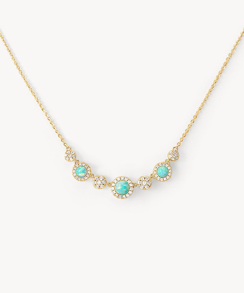 Lola Rose Heliocentric Green Opal Fashion Necklace
