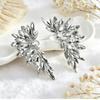 Vintage Round Diamond Round Flower Stainless Steel Earrings Design Premium Leaf Women's Stud Earrings