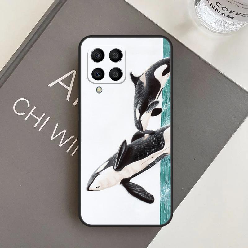 Кейс для телефона Samsung Galaxy M31 M11 M34 M13 M53 M51 M14 M54 M12 M32 M52 M16 M36 M56 M15 M35 M55 с изображением косаток