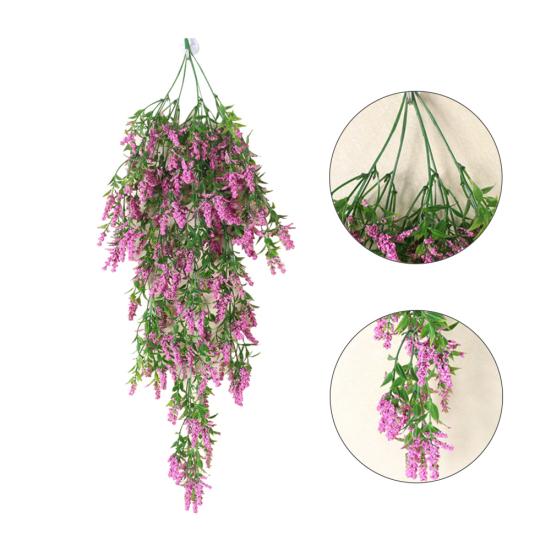 1Pc Artificial Lavender Fake Flower Wall Hanging Vine Rattan Wedding Party Decor