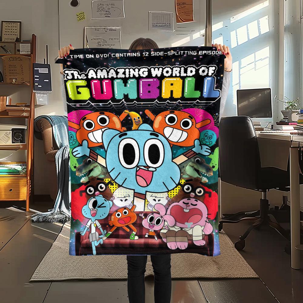 Gumball Print FlAannel Blanket, High quality Comfortable for All Seasons, Home Decor, Warmth and Comfort