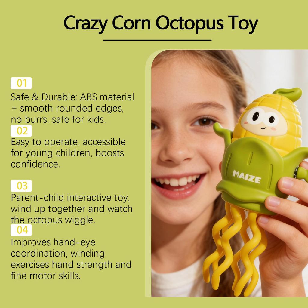 DOWMOO Fun Corn Octopus Decompression Toy for Kids - Easy to Play in Multiple Ways