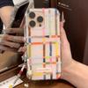 Корейский Клетчатый Узор Разноцветные Чернильные Брызги Неправильные Шашки Чехол для Телефона для IPhone 16 15 14 13 Pro Max Мягкая Задняя Крышка