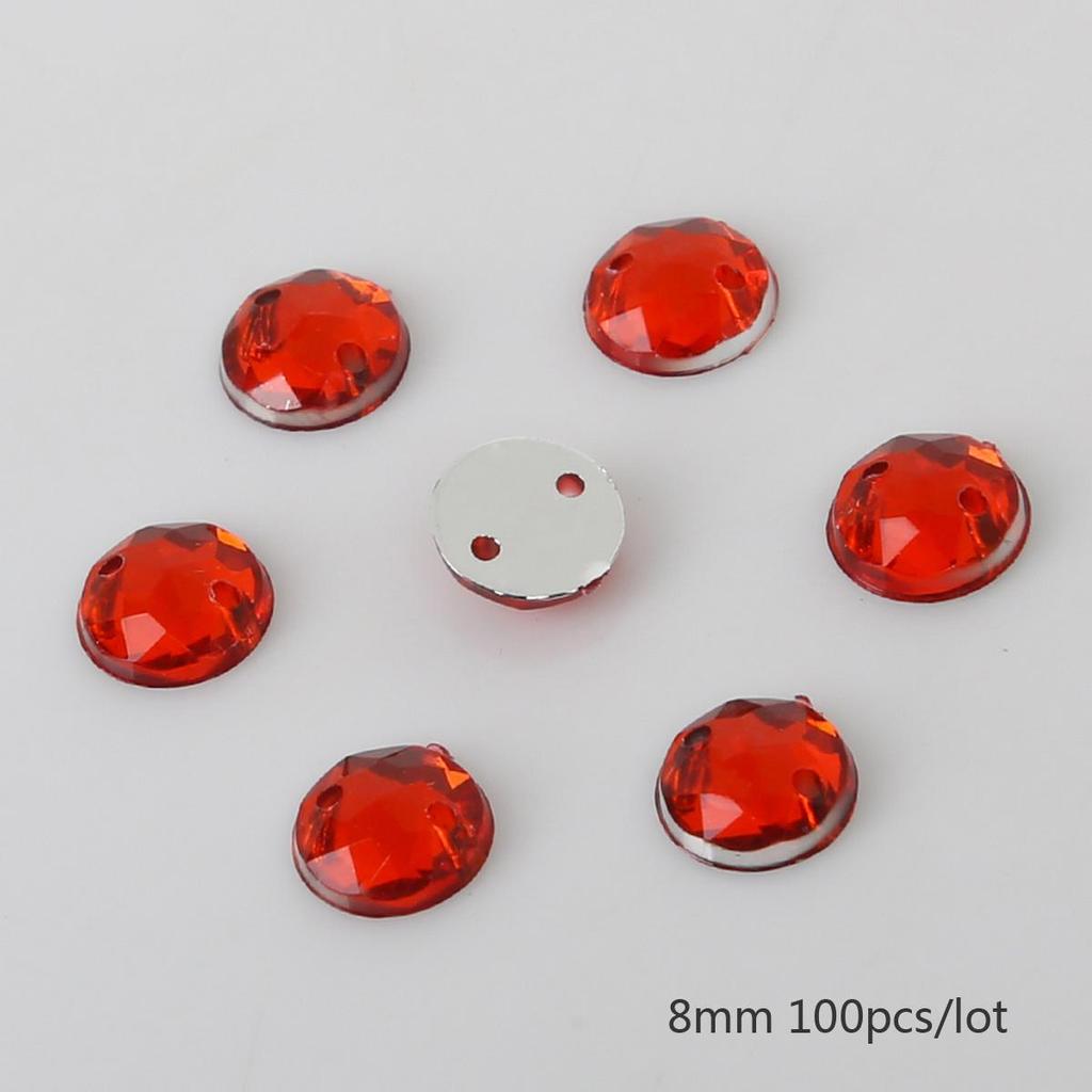 8/10/12mm Sewing Flatback Rhinestones Round Acrylic Beads Sew On Strass Crystal Stones For DIY Craft Scrapbook Decoration
