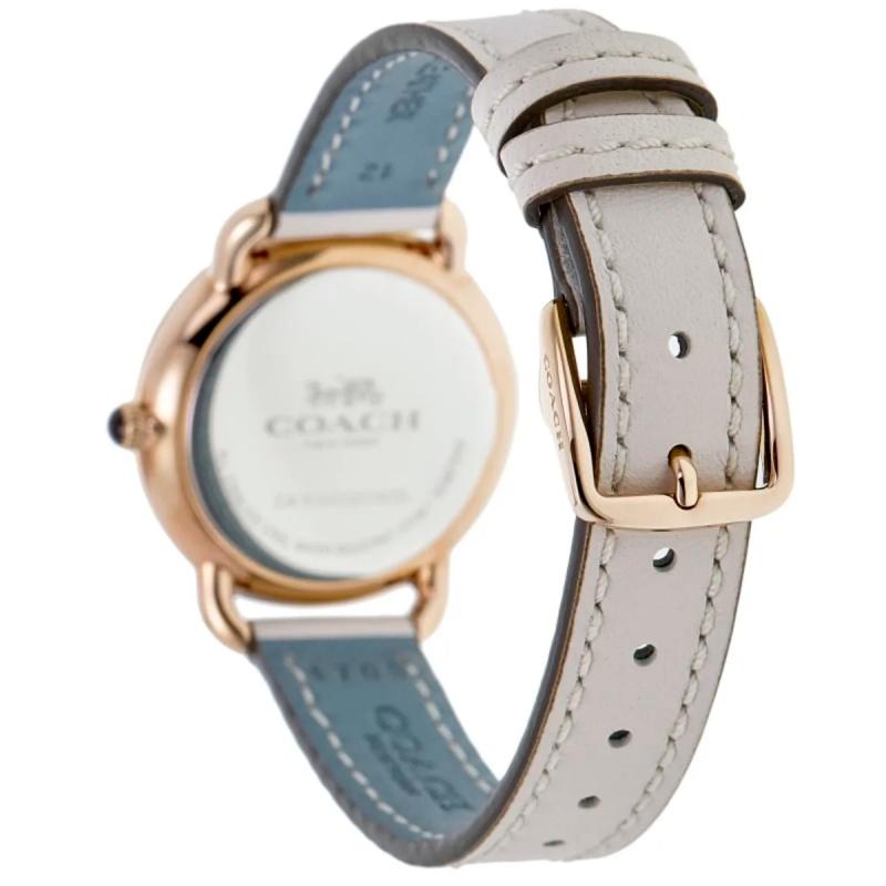 Coach Женские часы Delancey Slim с белым циферблатом и белым кожаным ремешком