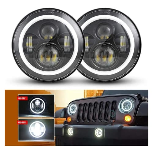 Headlamp Assembly Nissan Patrol Y60 Safari 7 Inch LED Headlight DRL Front Lamp (60W J)