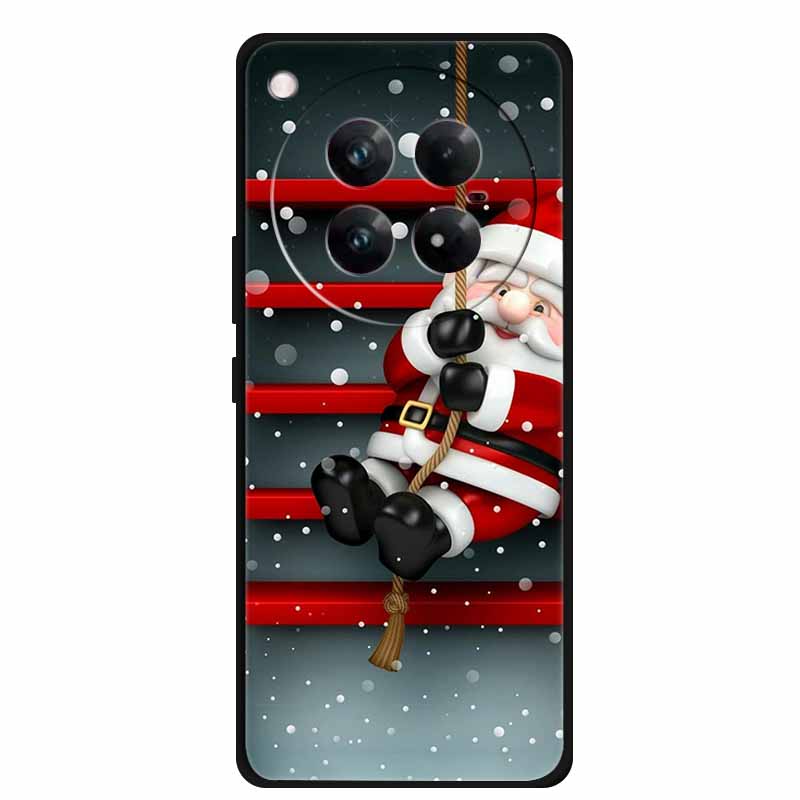 Рождественский чехол для Infinix Zero 40 5G Черный силиконовый чехол ТПУ Санта-Клаус Елка Чехол Мультяшный Олень Для Infinix Zero 40