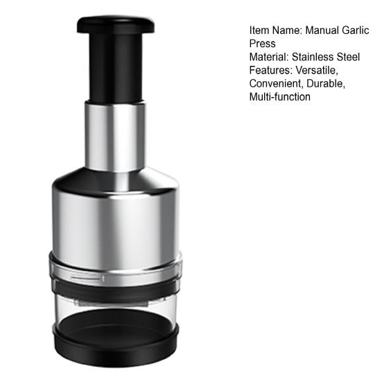 Ручной пресс для чеснока, давилка для чеснока из нержавеющей стали, простой в использовании, прочный измельчитель овощей, имбиря, лука для дома
