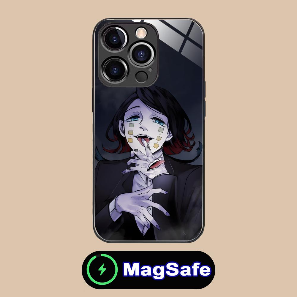 Чехол для телефона Demon Slayer Enmu Tamio для iPhone 16 15 14 13 12 11 Pro Max Plus Mini MagSafe Стеклянный Цветная Печать Роскошный Чехол