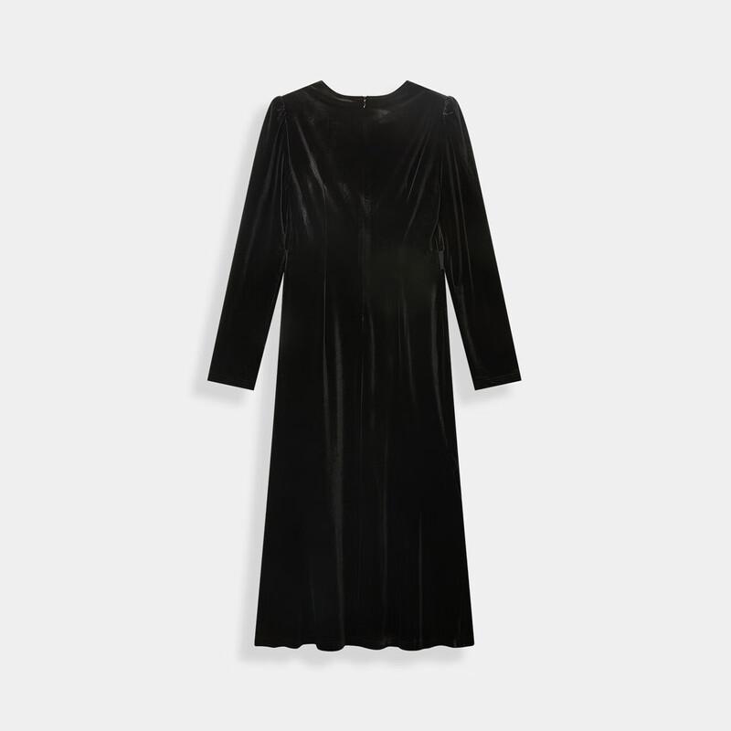 Элегантное бархатное миди-платье с V-образным вырезом IEF