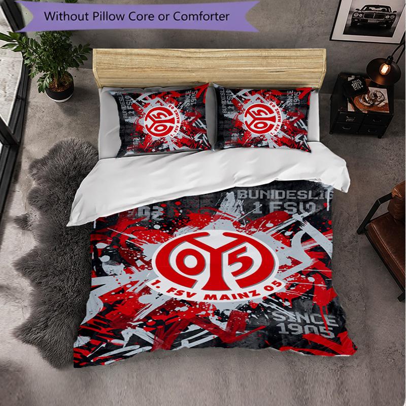 Mainz FC Themed Bedding 3Pcs Duvet Cover Set Decorative Bed Linen For Teen Room Home Decoration