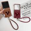 Модный складной чехол-бампер с бантом для Motorola Razr60, защищенный от падений, с веревкой от потери.