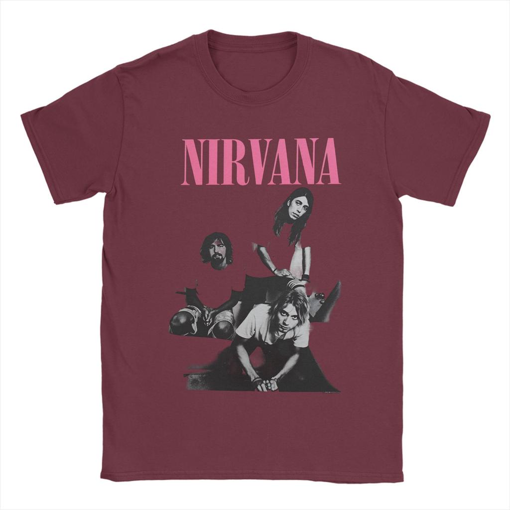 Унисекс Футболка Nirvana Рок-группа Футболки Харадзюку Курт Кобей Пляжные Футболки Y2K Ретро Хлопковые Топы Большого Размера 6XL