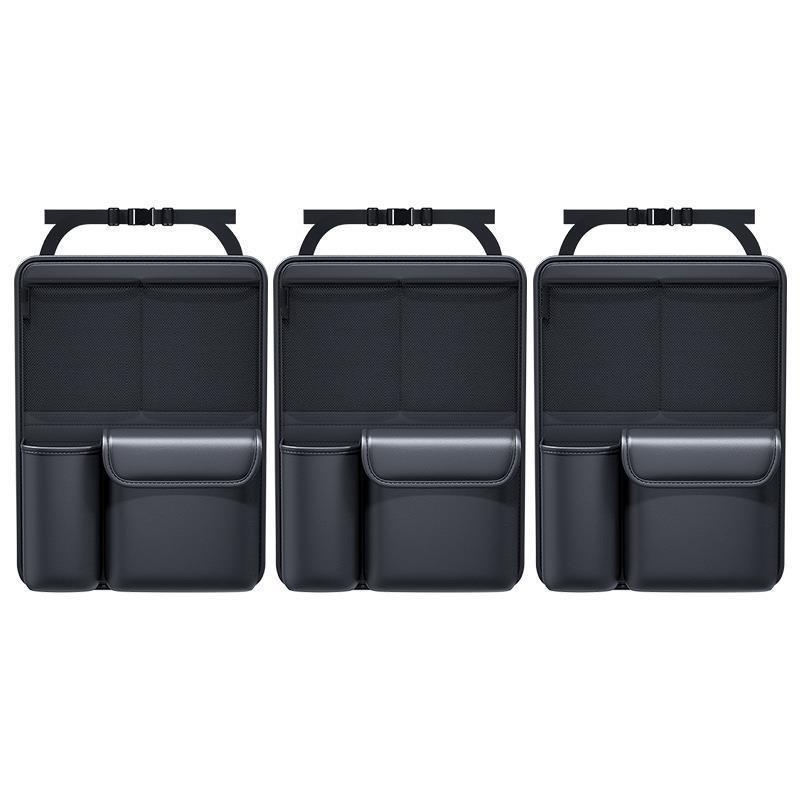 Car Trunk Leather Storage Bag Foldable Car Seat Back Tools Organizer Multifunctional UV storage suv back seat hanging organizer