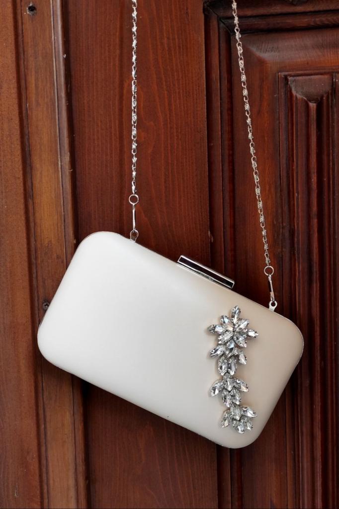 Women's Stylish and Useful Evening Dress Bag Light Fuchsia Satin Stone Evening Dress Portfolio Box Bag