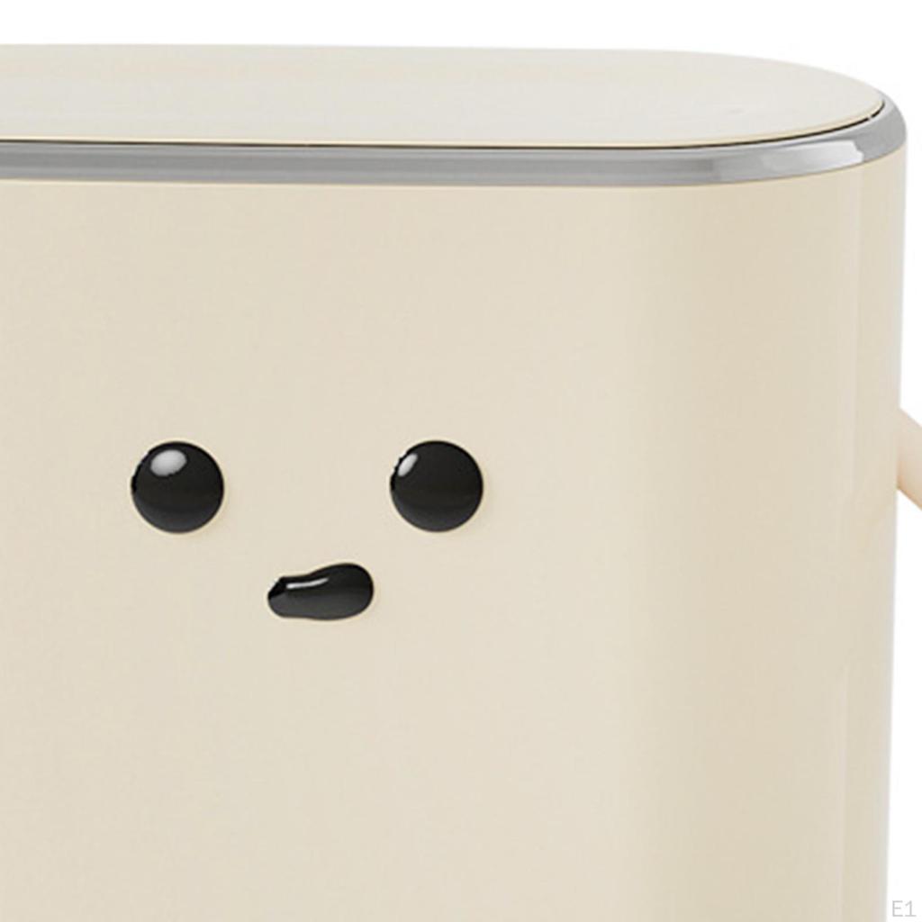 Creative Trash Can Dustbin with Lid Lightweight 12L Rubbish Container Cute Garbage Bin for Office