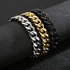 Hot Selliing Gold Men Women Bangle Vintage Punk Stainless Steel Cuban Jewelry Gift Fashion Bracelet Chain Link Hip Pop