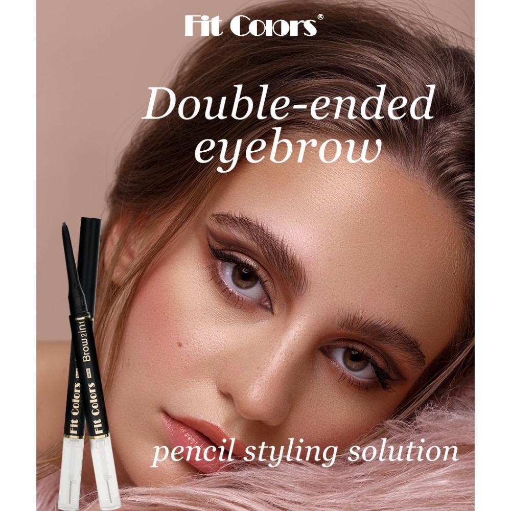 Подходящие цвета, двуглавый карандаш для бровей Wild, автоматическое вращение, водонепроницаемый, устойчивый к поту и долговечный карандаш для бровей