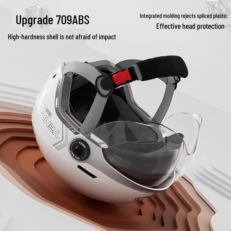 YEMA 370S Всесезонный мотошлем-половинка с двойным визором для мотоциклов и электровелосипедов
