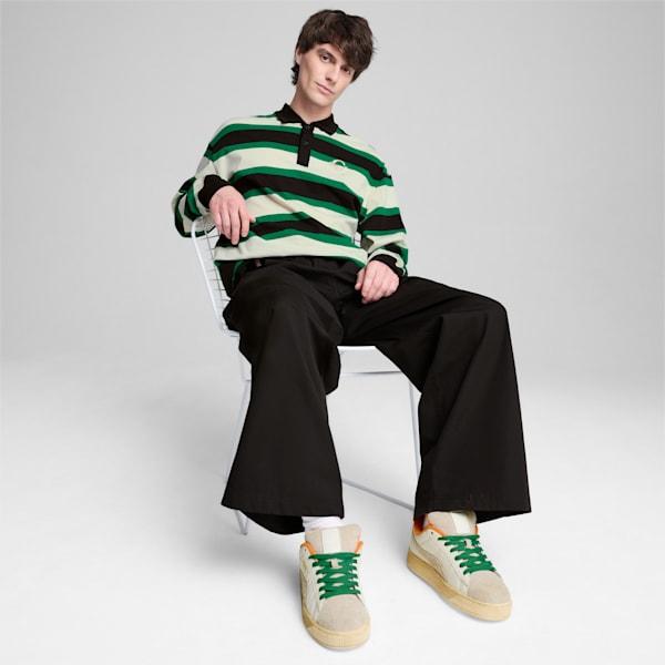 Puma X Carrots Collaboration Fashion Вышитый значок моркови в полоску с длинным рукавом Поло Рубашки поло унисекс Белый Черный Зеленый 627444-86