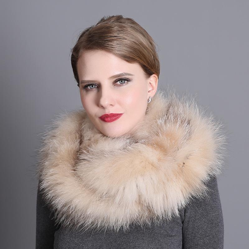 Зимний универсальный теплый меховой шарф, шарф из лисьего меха, плетеный из меха серебристой лисицы, большой меховой шарф, шейный платок