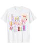 Men's School Supply Doodle Colorful Stationery Casual Art Graphic Short Sleeve Crew Neck Casual Hobb